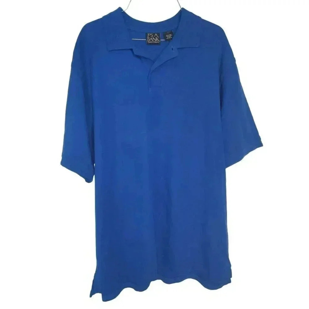 Jos. A. Bank Travler's Collection Polo Shirt Royal Blue Cotton Men's Size Large